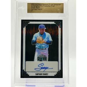 2024 Leaf Metal Baseball Santiago Suarez Black Pulsar Proof Auto 1/1 SSP Rays
